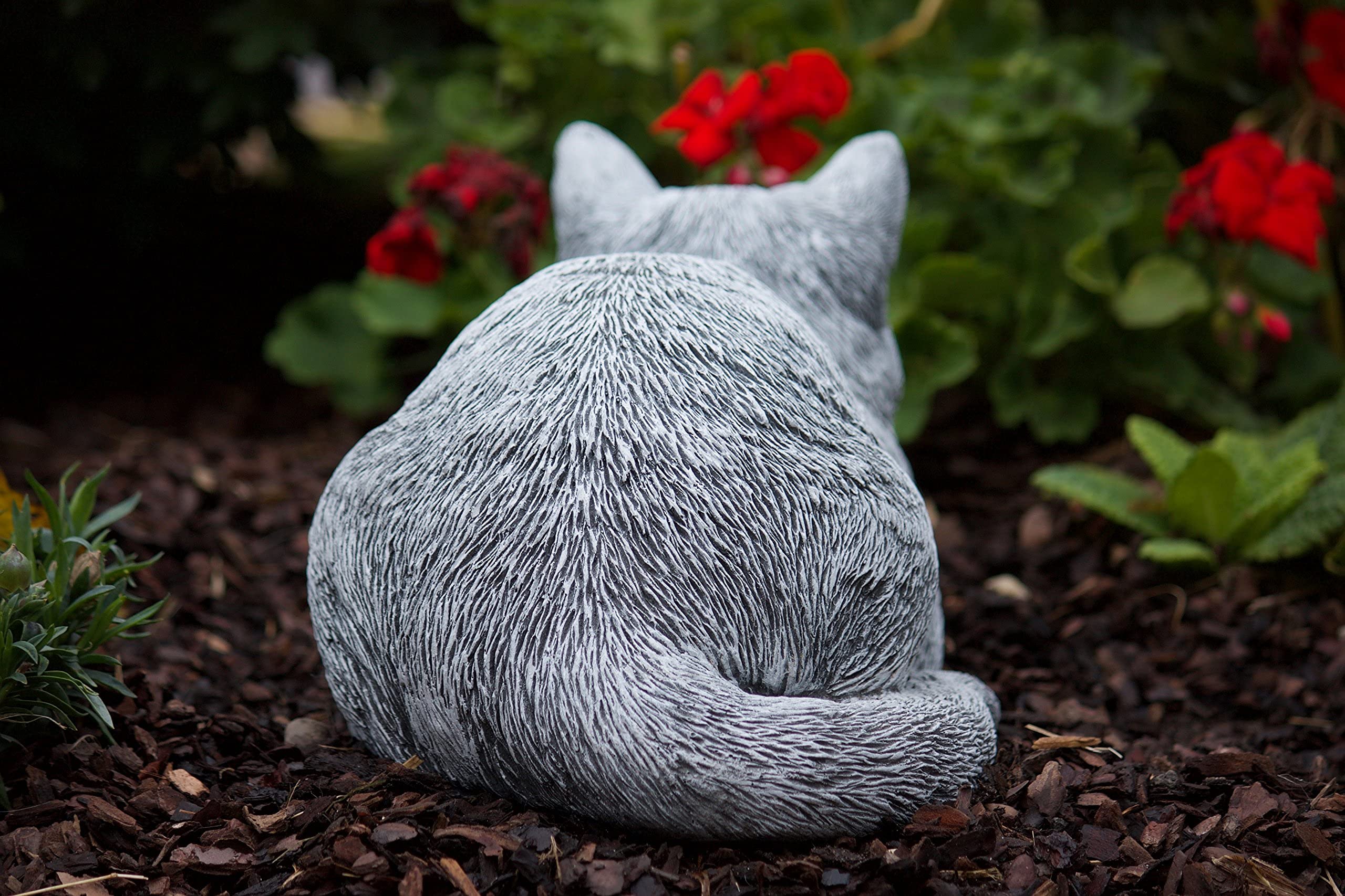 Figura de piedra grandes gato Ángel aprox. 36 cm, de y resistente a heladas hasta -30 °C, macizo de piedra