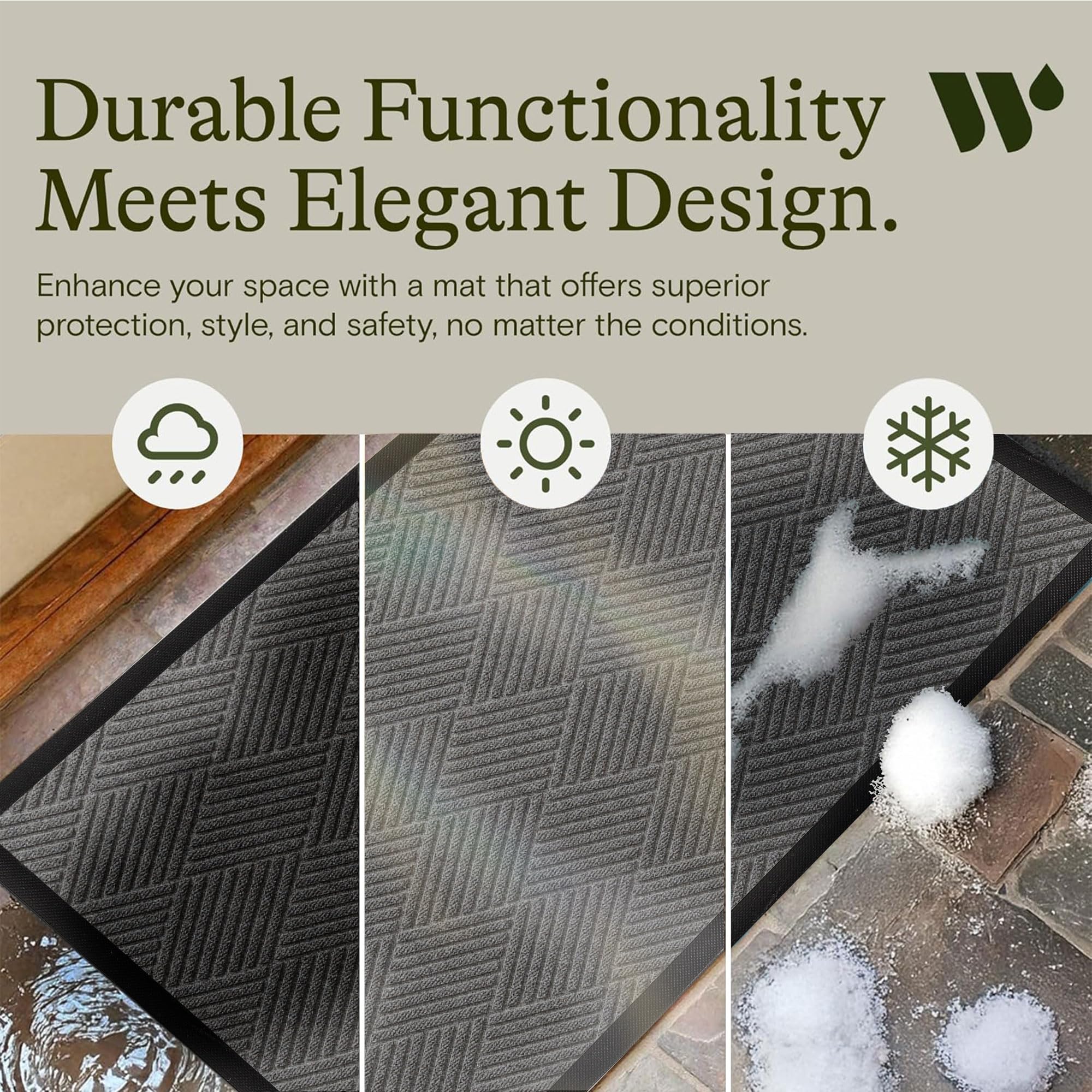 WaterHog Max Diamonds Front Door Mat Indoor Outdoor Entrance, All-Weather — Amazon image 6