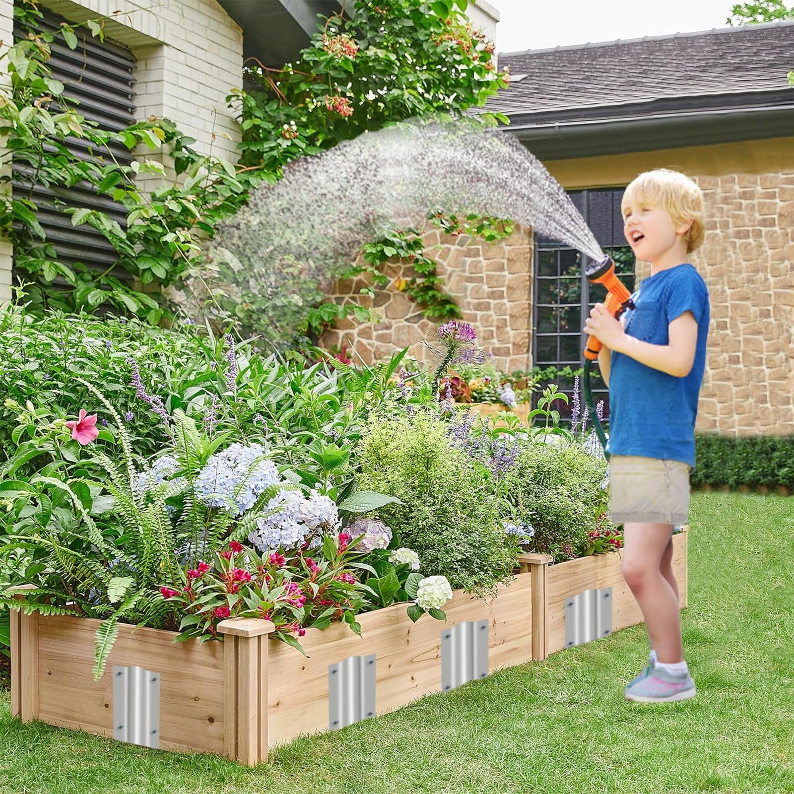 10 embouts de traverses, piquets de traverse pour allée robuste, support de traverse de chemin de fer en acier galvanisé, piquet de jardin pour bordure de parterre de plantes en bois