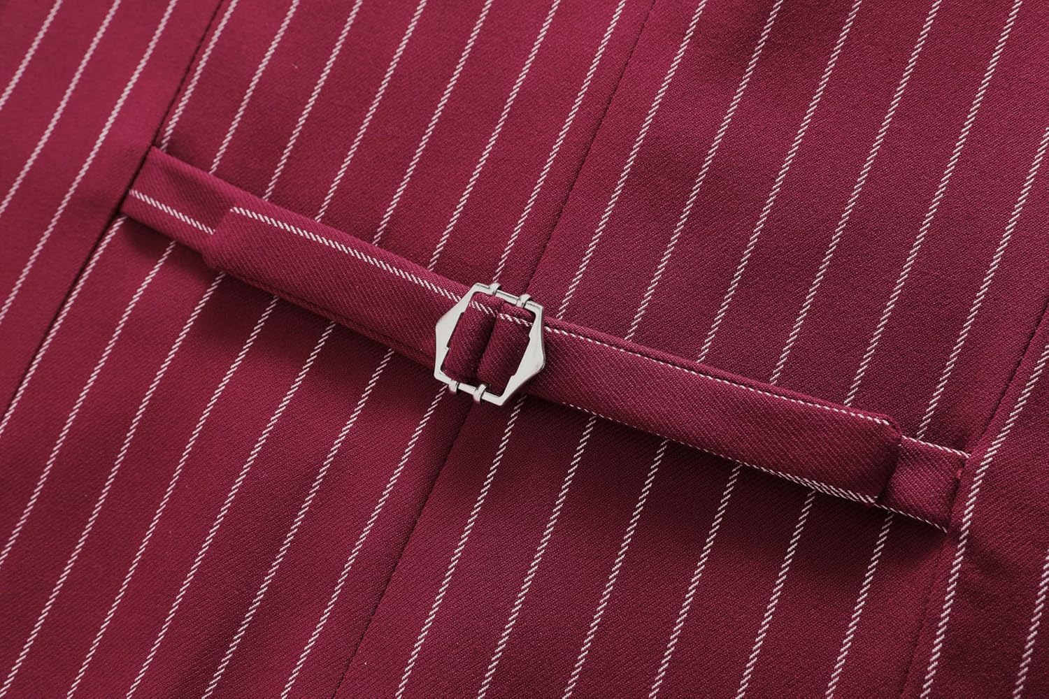MOGU Mens Striped Vest - Slim Fit Dress V-Neck Waistcoat Sleeveless Pinstripe Suit Vest for Casual Formal - Image 4