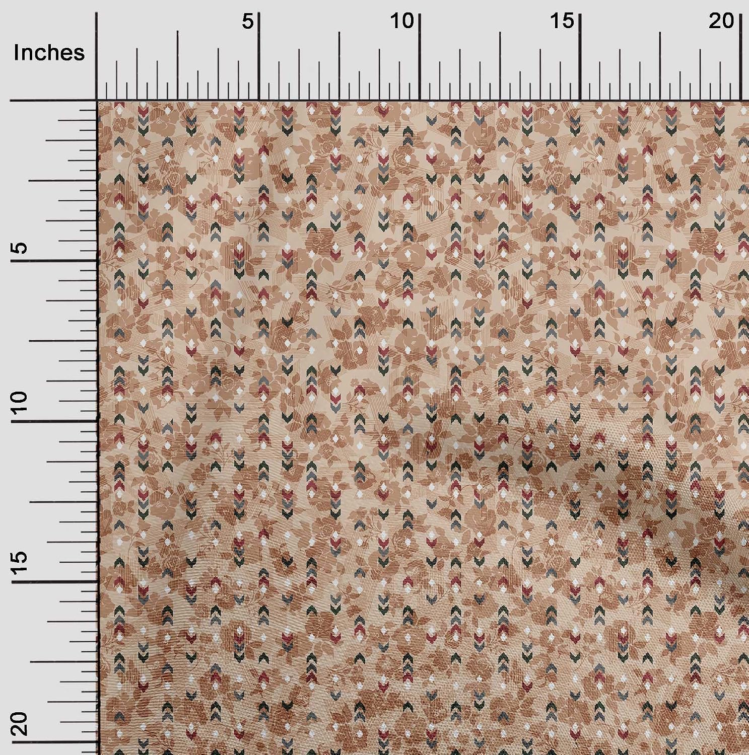 oneOone Viscose Chiffon Dark Rose Brown Fabric Floral & Texture Quilting Supplies Print Sewing Fabric by The Yard 42 Inch Wide
