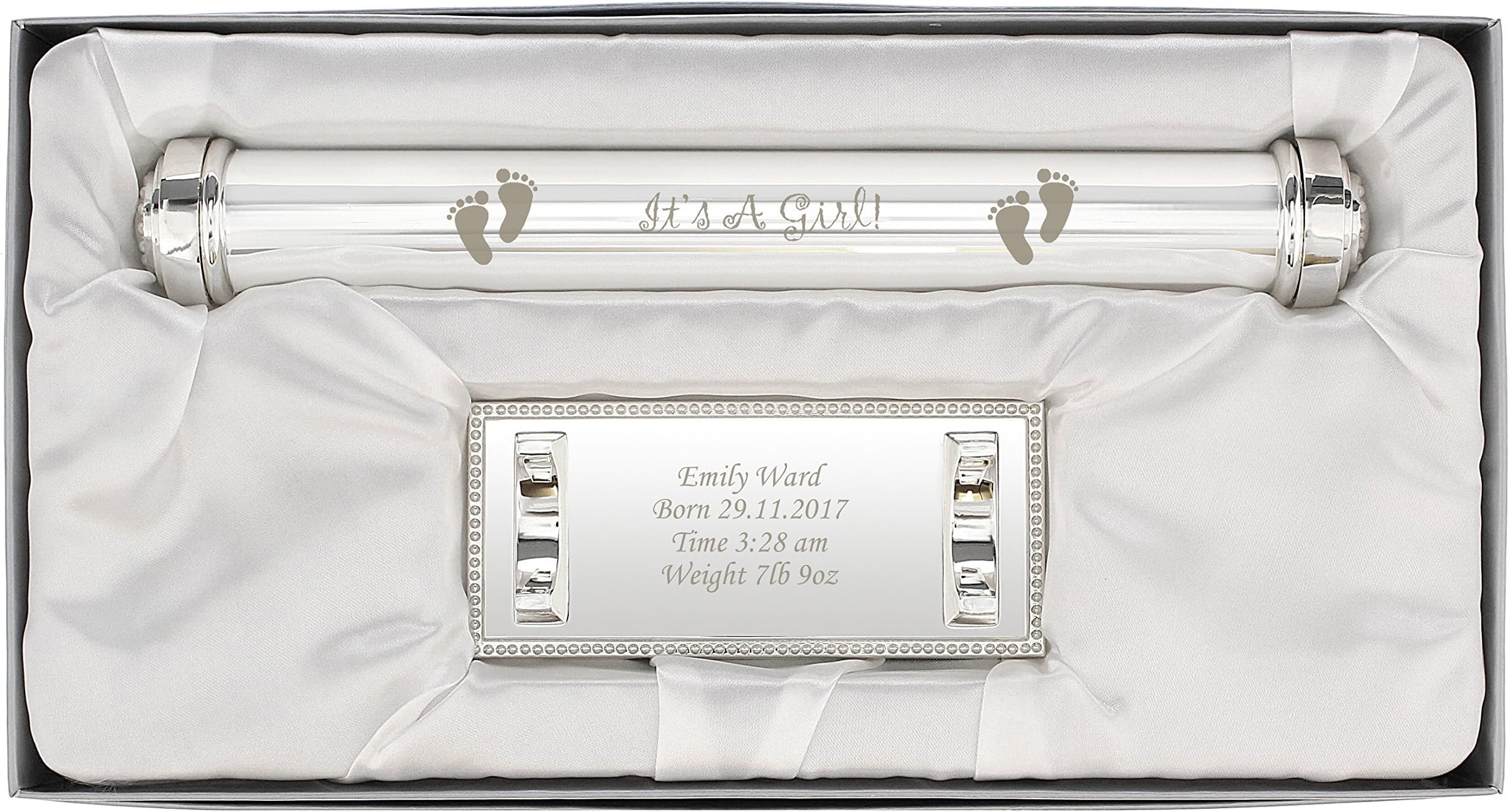 Personalised Baby Girl Birth Certificate Holder
