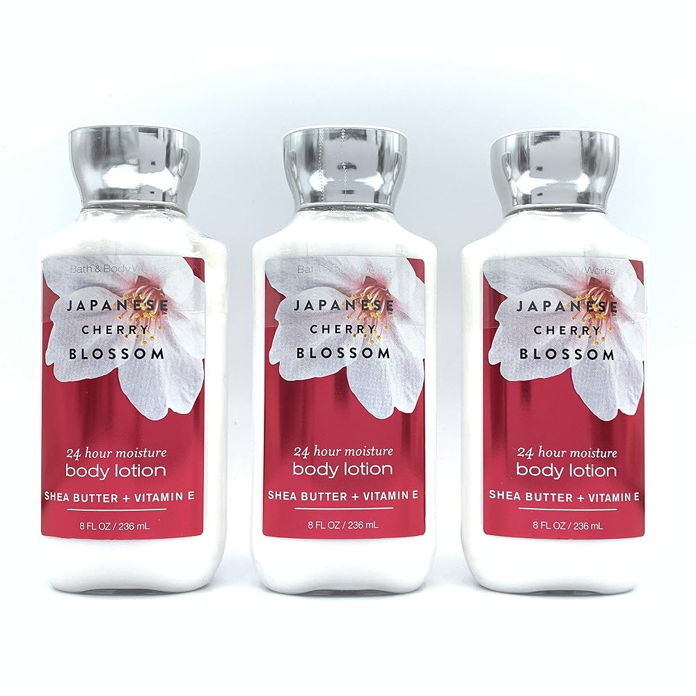 Bath and Body Works Japanese Cherry Blossom Body Lotions Set of 3 X 8 Fl — 8 floz