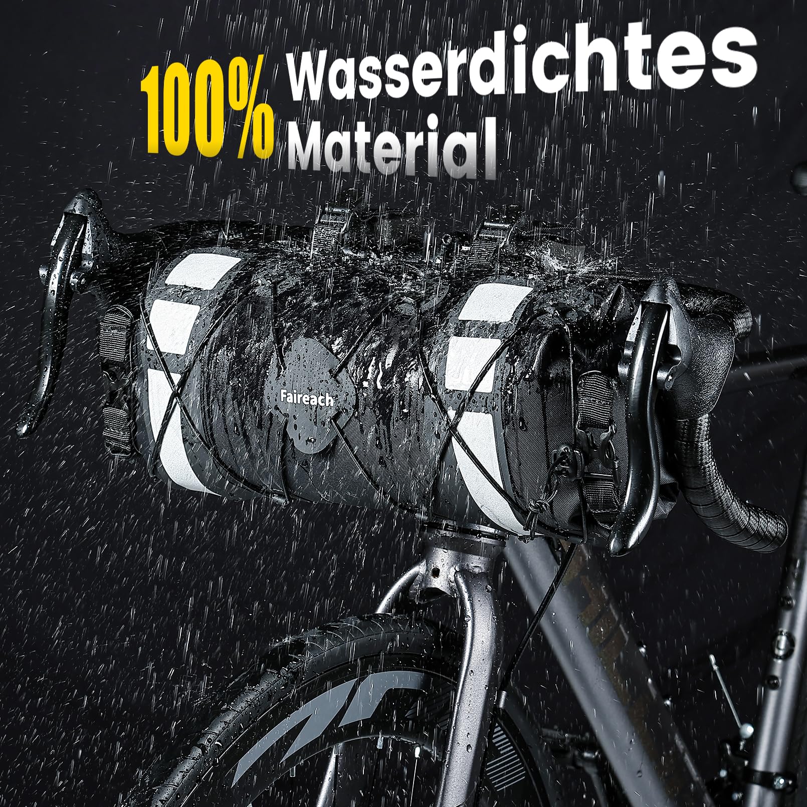 9,5L Fahrrad Lenkertasche, 100% wasserdichte Bikepacking Taschen, Gravelbike Tasche mit 5-Punkt Befestigungssystem, Leichte Fahrradtasche Lenker für Gravelbike, Bikepacking & Rennrad
