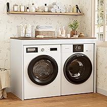Armadio per lavatrice e asciugatrice 60x128x97CM Mobile per lavatrice e asciugatrice, Mobile Copri-Lavatrice con Ampia scrivania da lavoro,Mobile per il Bagno o Lavanderia per lavatrice e asciugatrice