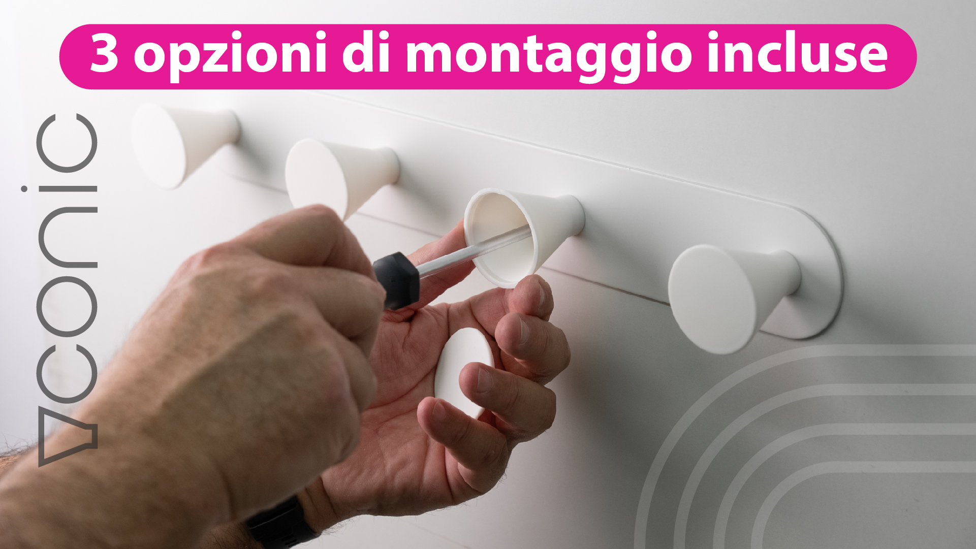 Appendiabiti Da Parete Nidoshu - 4 Ganci, Design Moderno Con Montaggio Adesivo O A Viti - Foto 4