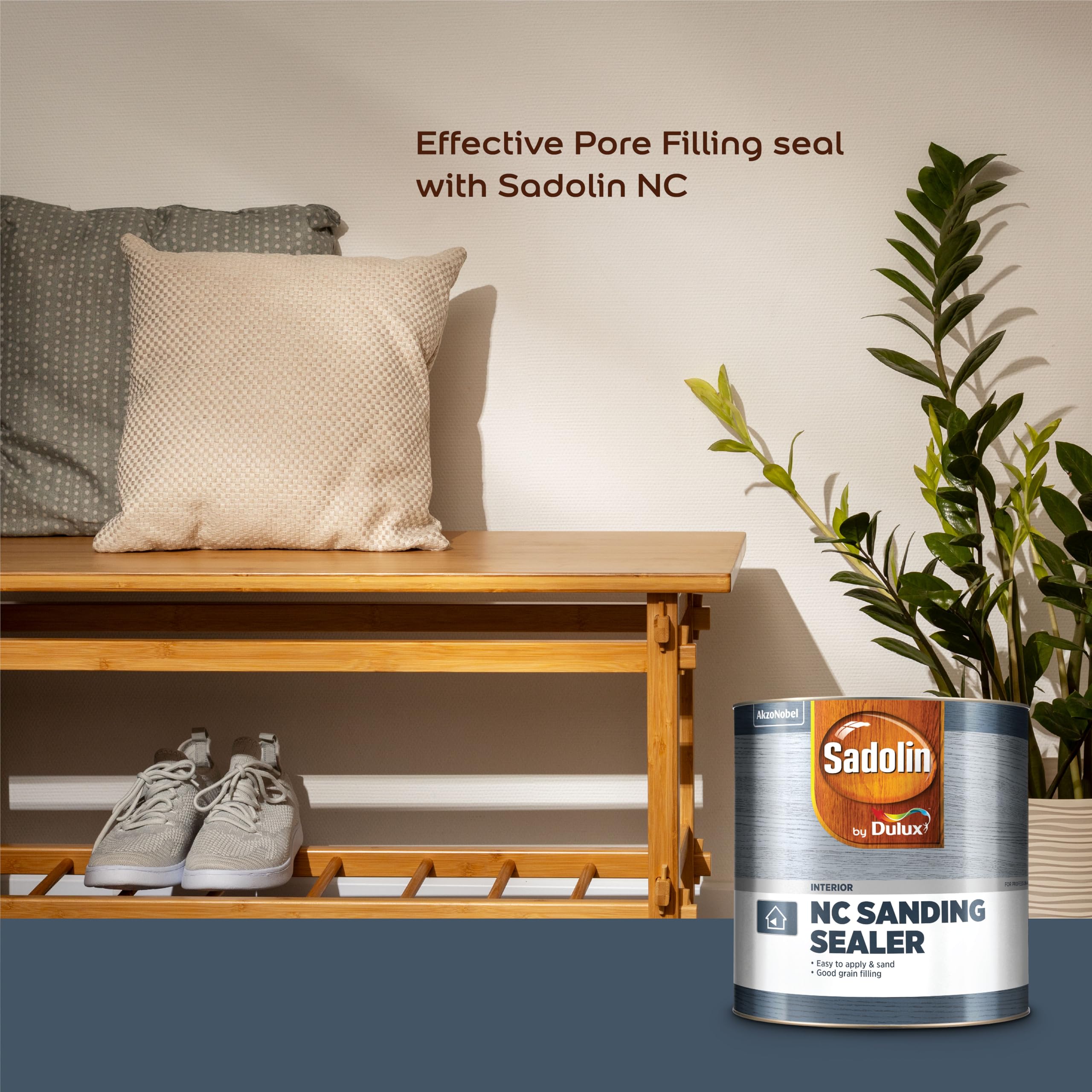 Dulux Sadolin NC Sanding Sealer Primer for Wood | Transparent Wood Finish | Fast Drying, High-Build Sealer for Interior Wooden Surfaces | 4 litres 1