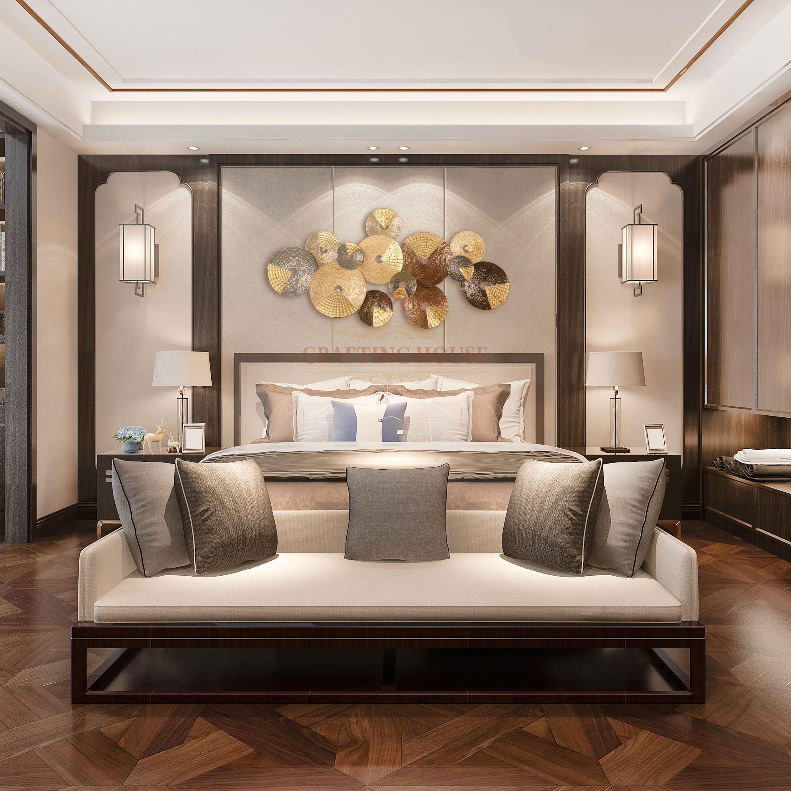 MR CRAFTING HOUSE Modern Metal Art Decor Iron Wall Hanging Home Decoration for Living Room/Hotel/Restaurant/Bedroom/Drawing Room (Color : Multi), 48 Inches