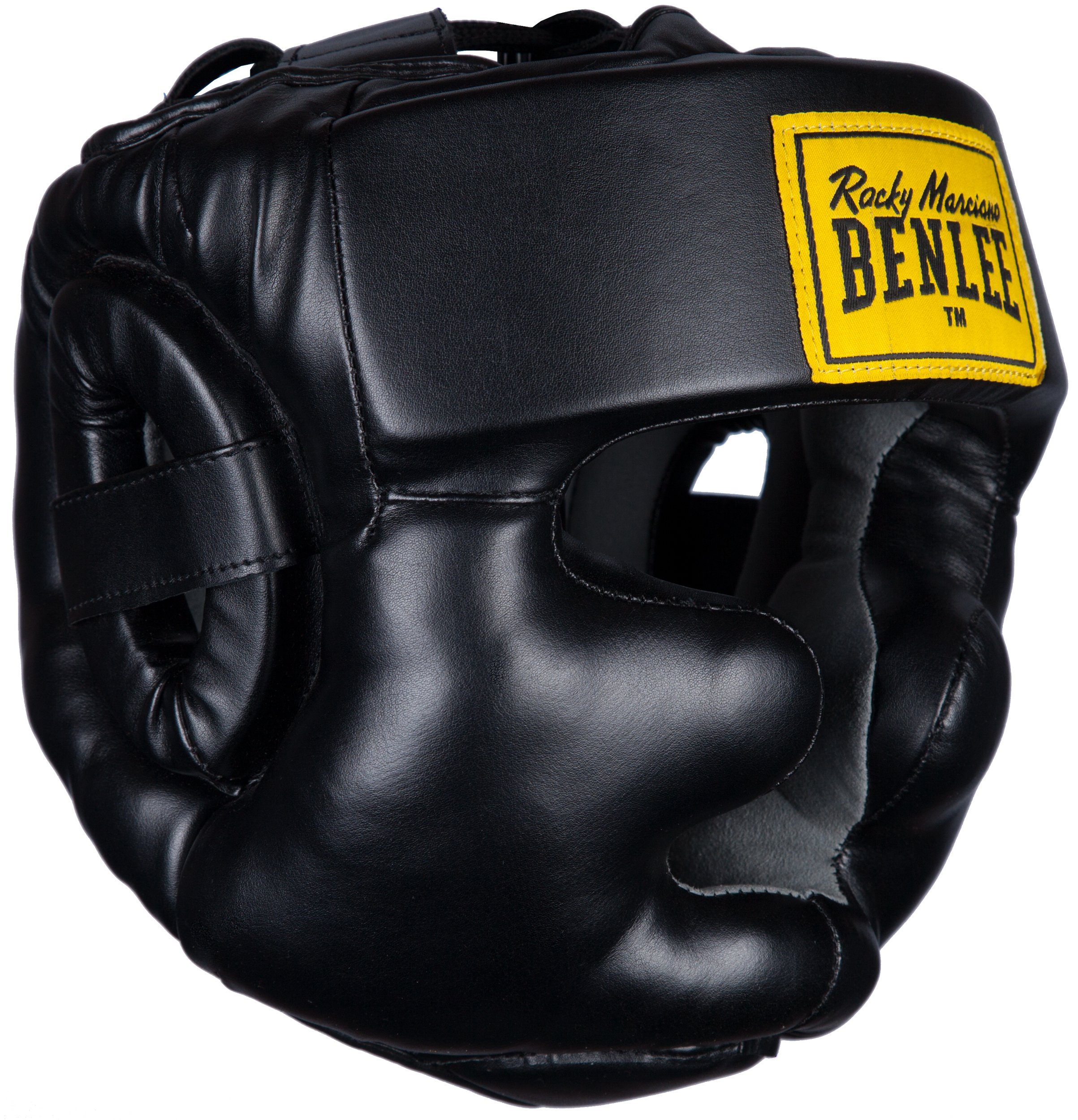 Kopfschützer Full Protection, Schwarz, S/M & BENLEE Unisex-Adult Rocky Marciano Boxbandagen, Schwarz, 3m