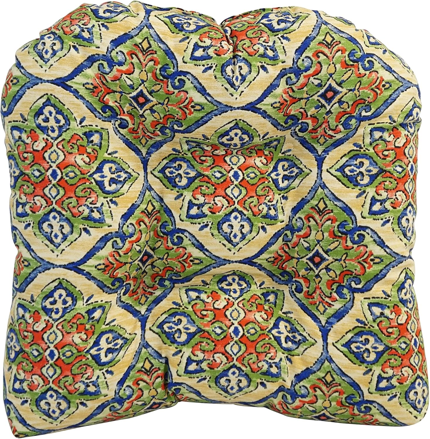 Blazing Needles Outdoor Rounded Back Chair Cushion, 19" x 19", Splendor Palm