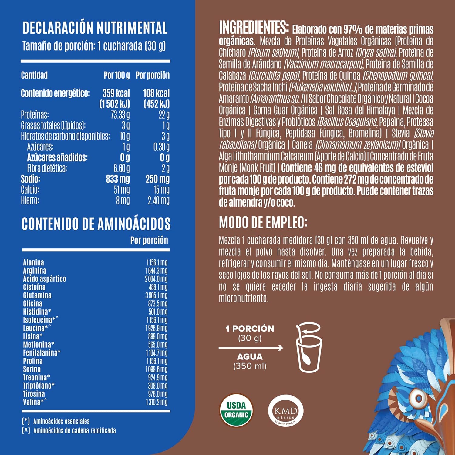 BIRDMAN Falcon Protein Proteína Vegana Orgánica en Polvo | 7 Fuentes Vegetales | Con Enzimas y Probióticos | Sin Gluten | Sin Lácteos | Hipoalérgenico | Sabor Chocolate | 60...