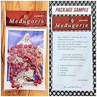 Vista 4 de Murano Glass Red Catholic Rosary Beads Blessed Virgin Mary/St Benedict Rosary Medjugorje Handmade