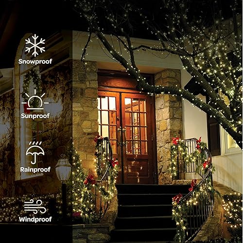 Miniatura 2 de 1000 luces LED de Navidad multicolor 400 pies de cadena de luces superlargas  Control remoto con 8 modostemporizadorregulable  Aprobado por UL para