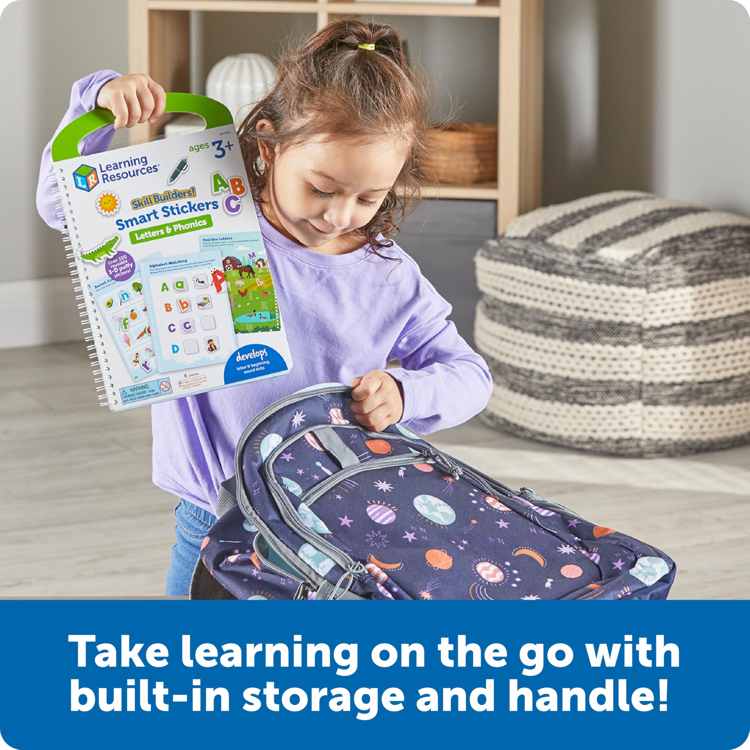 Learning Resources Pegatinas Educativas – Libro De Actividades Con 100+ Pegatinas Reutilizables Y 25 Páginas Para Desarrollar Lectura, Regalo 3-5 Años