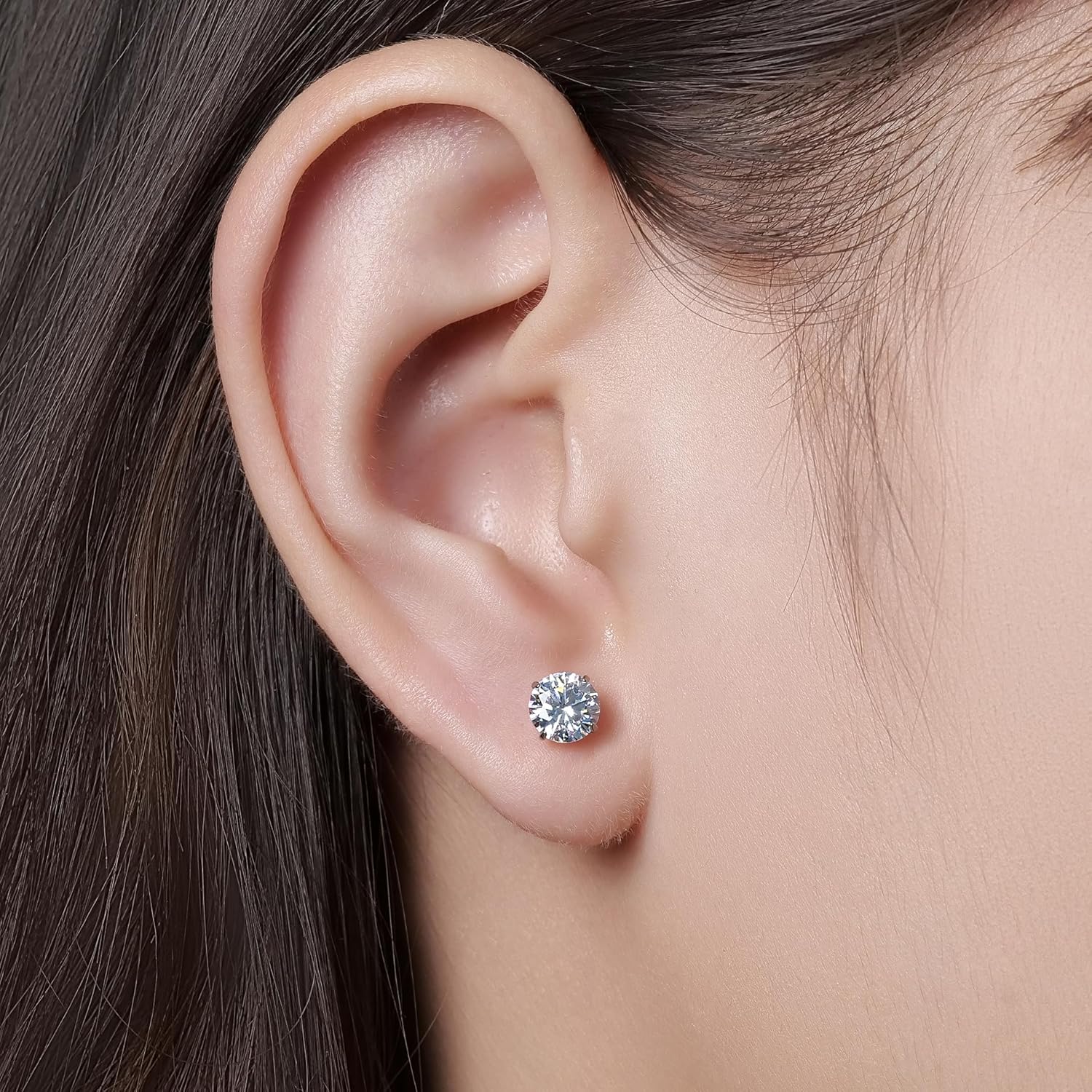 limerencia Hypoallergenic G23 Implant Grade Titanium Flat Back Earrings Double Sided Star/Heart Screw Back Stud Earrings with Cubic Zircinia for Women Men - Image 2