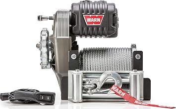 WARN 106170 M8274 Winch with Steel Cable Rope 3/8" Diameter x 125 Length, 5 Ton 10,000 lb Pulling Capacity