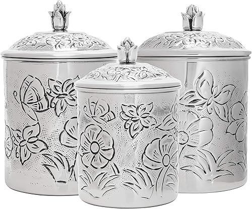 Old Dutch International Juego de botes de mariposa en relieve, 3 piezas