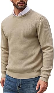 Sponsored You’re seeing this ad based on the product’s relevance to your search query.Learn more about this advertisement COOFANDY Men's Pullover Waffle Knit Knitted Jumper Winter Modern Plain Men's Jumper with Crew Neck