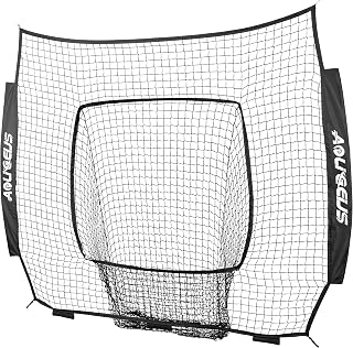 AOLIGEIJS 6x6 ft Replacement Baseball Softball Net - Heavy Duty 7-Strand Knotless Pitching Batting Practice Net (Net Only)