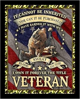 I Own It Forever - The Title Veteran Military Wall Art, Patriotic USA Flag Military Wall Decor, Patriotic Wall Art Print, Home Decor, Garage Decor (Black Framed, 11 x 14 inches)