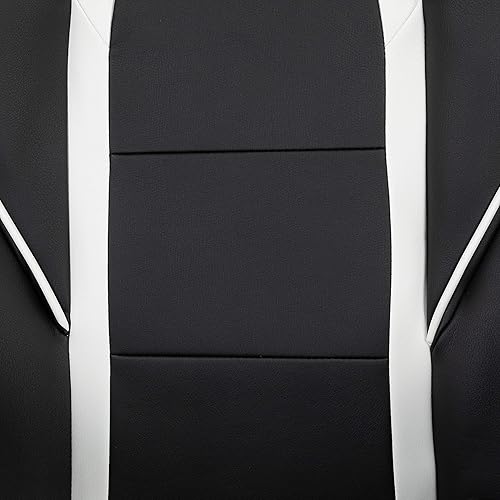 Miniatura 77 de Flash Furniture Juego de escritorio para juegos negro y silla de carreras blanco/negro con soporte para tazas, gancho para auriculares y soporte