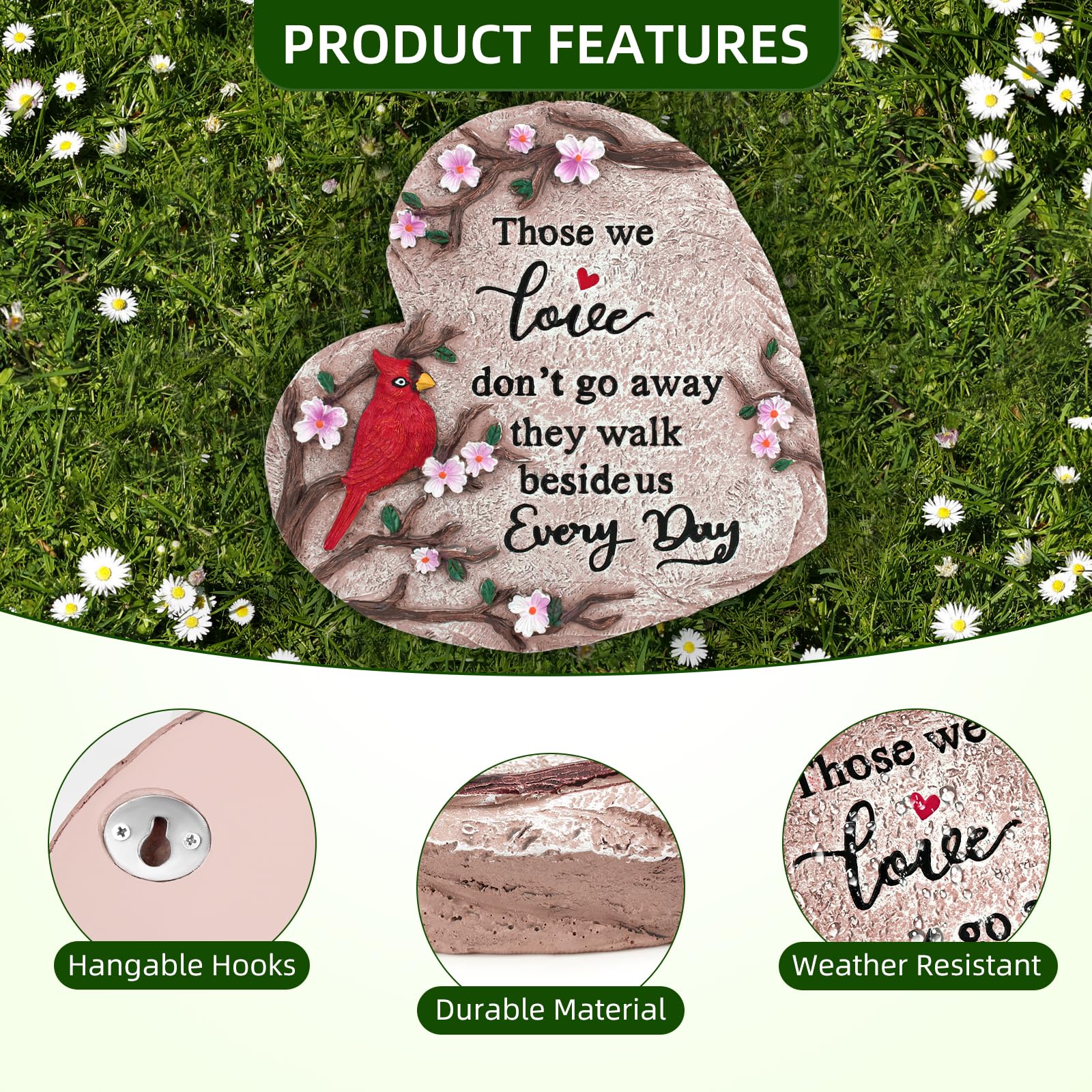Sympathy Gifts for Loss of Loved One, Memorial Garden Stones in Memory of Loved One Gifts, Condolence Bereavement Gift for Garden, Outside, or Home Decor (10 inch)