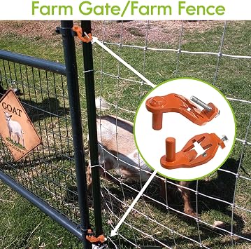 T-Post Gate Hinge Pins - Heavy Duty Gate Hanger, Hang a gate from a Metal T Post, Steel Gate Hinges Target Hanger for Farm Gate, Garden & Backyard Gate, Easy to Install (Patent)
