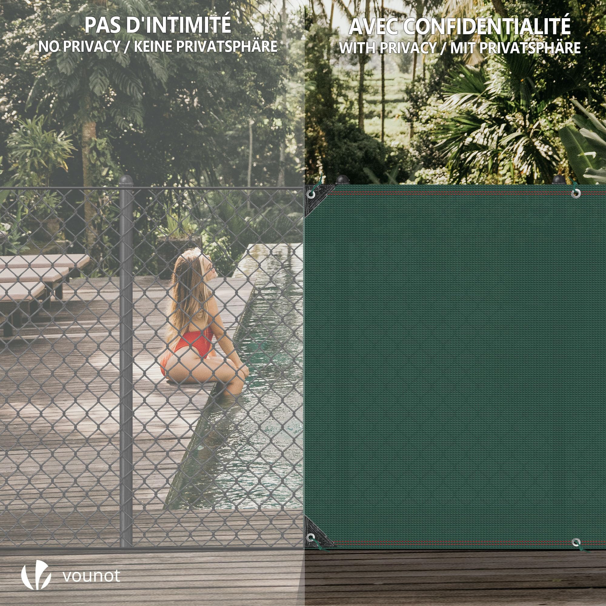 Rete Ombreggiante 6x6 Metri In HDPE - Telo Anti-UV 50-55%, Con Occhielli, Per Giardino, Terrazzo, Piscina E Serra