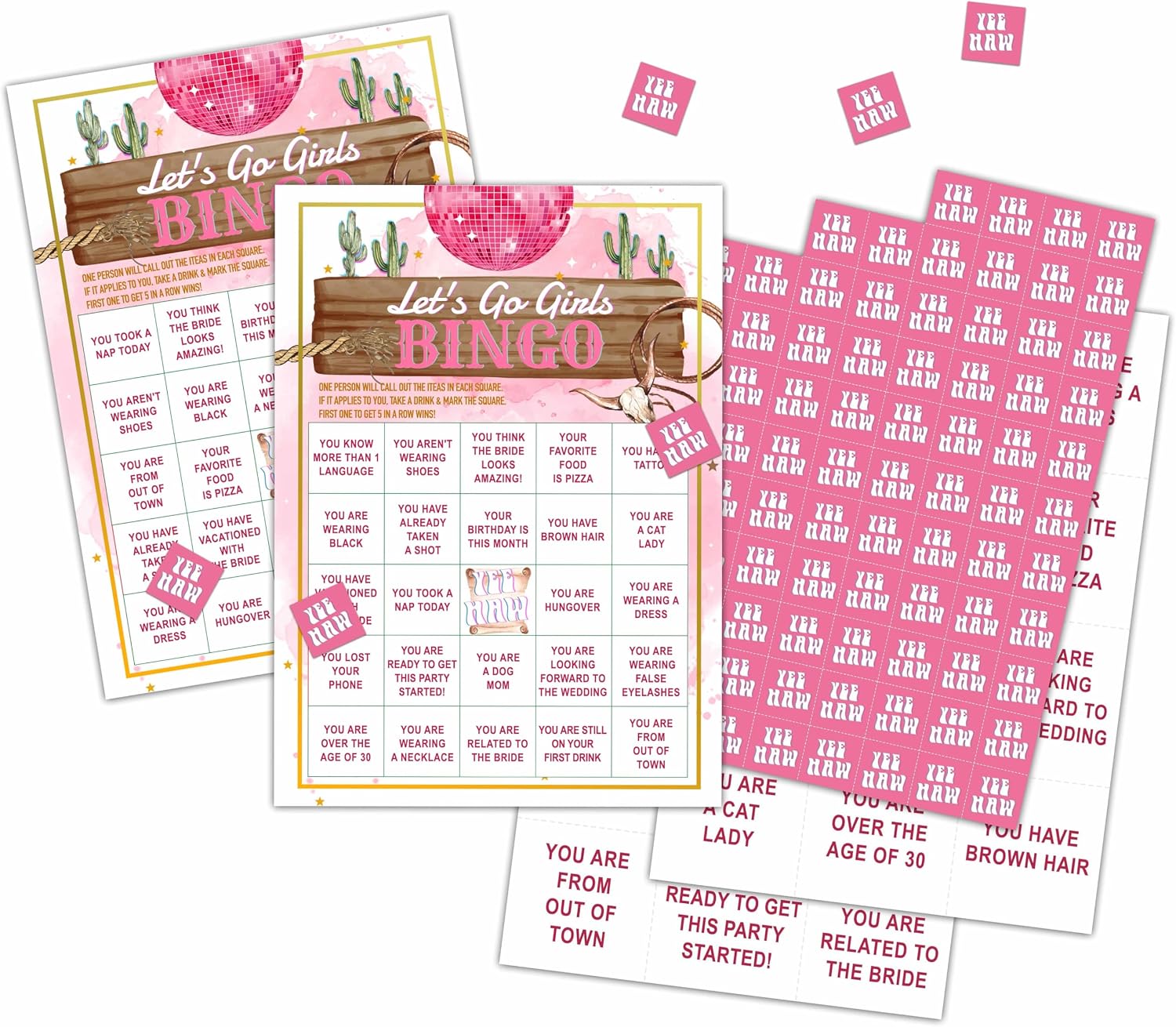 Amazon.com : Chuxvon Cowgirl Bingo Cards, Western Cowgirl Theme Game ...
