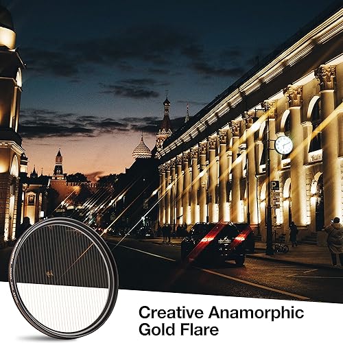Miniatura 9 de Walking Way Filtro de rayas azules variables de 2.283 in con efecto de rayas circulares de estilo anamórfico para fotografía y videografía