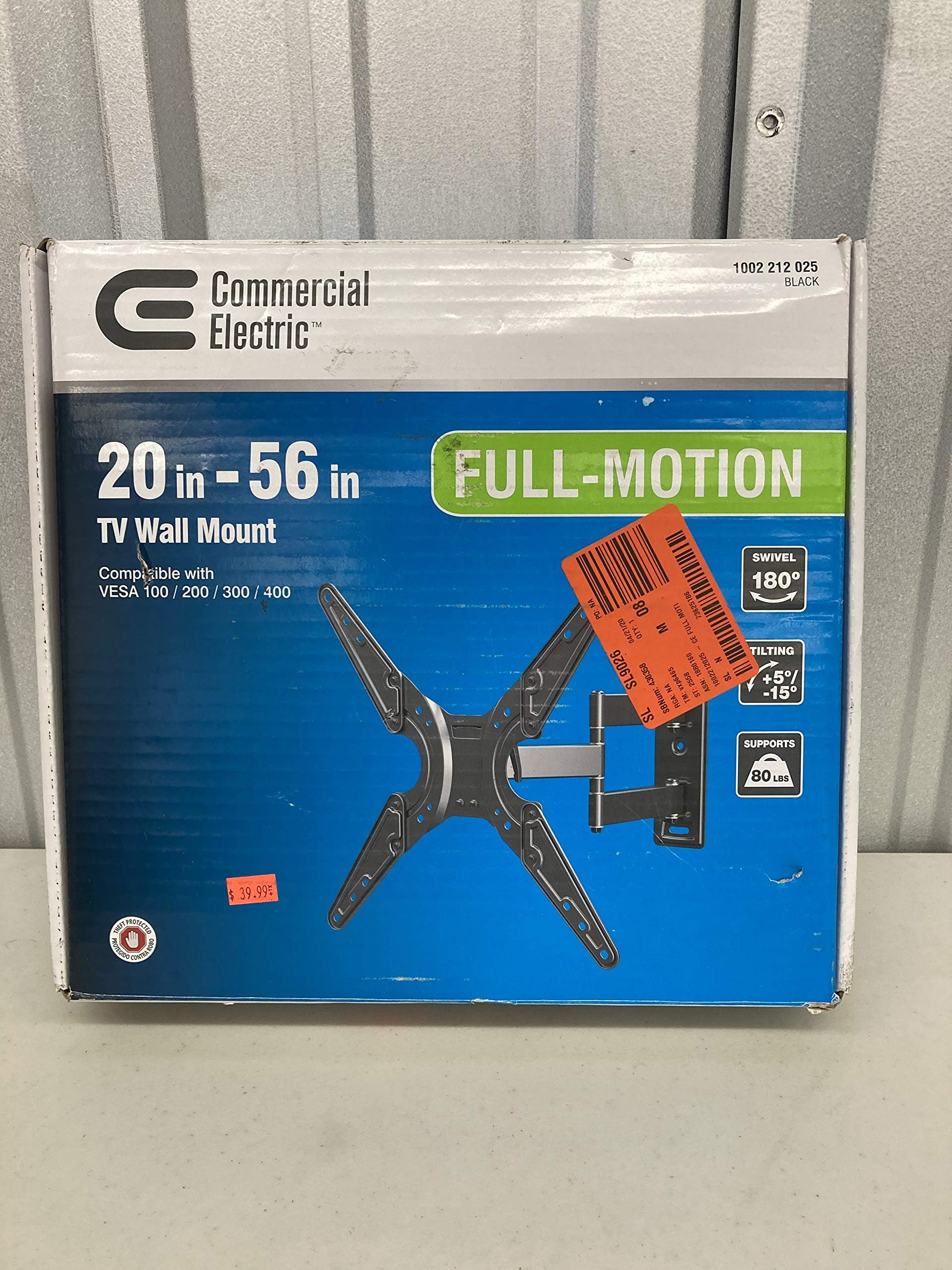 Commercial Electric XD2473 Full Motion TV Wall Mount For 20