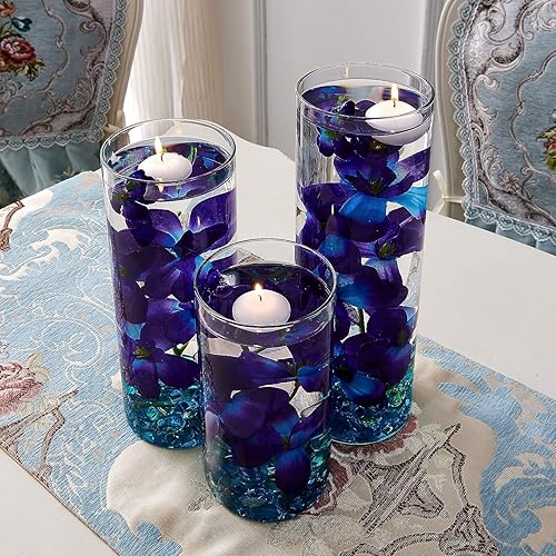 Miniatura 4 de Carlita's Blooms Orquídeas artificiales de 27 pulgadas, 12 piezas de orquídeas falsas de llama morada, tallos largos a granel para centros de mesa