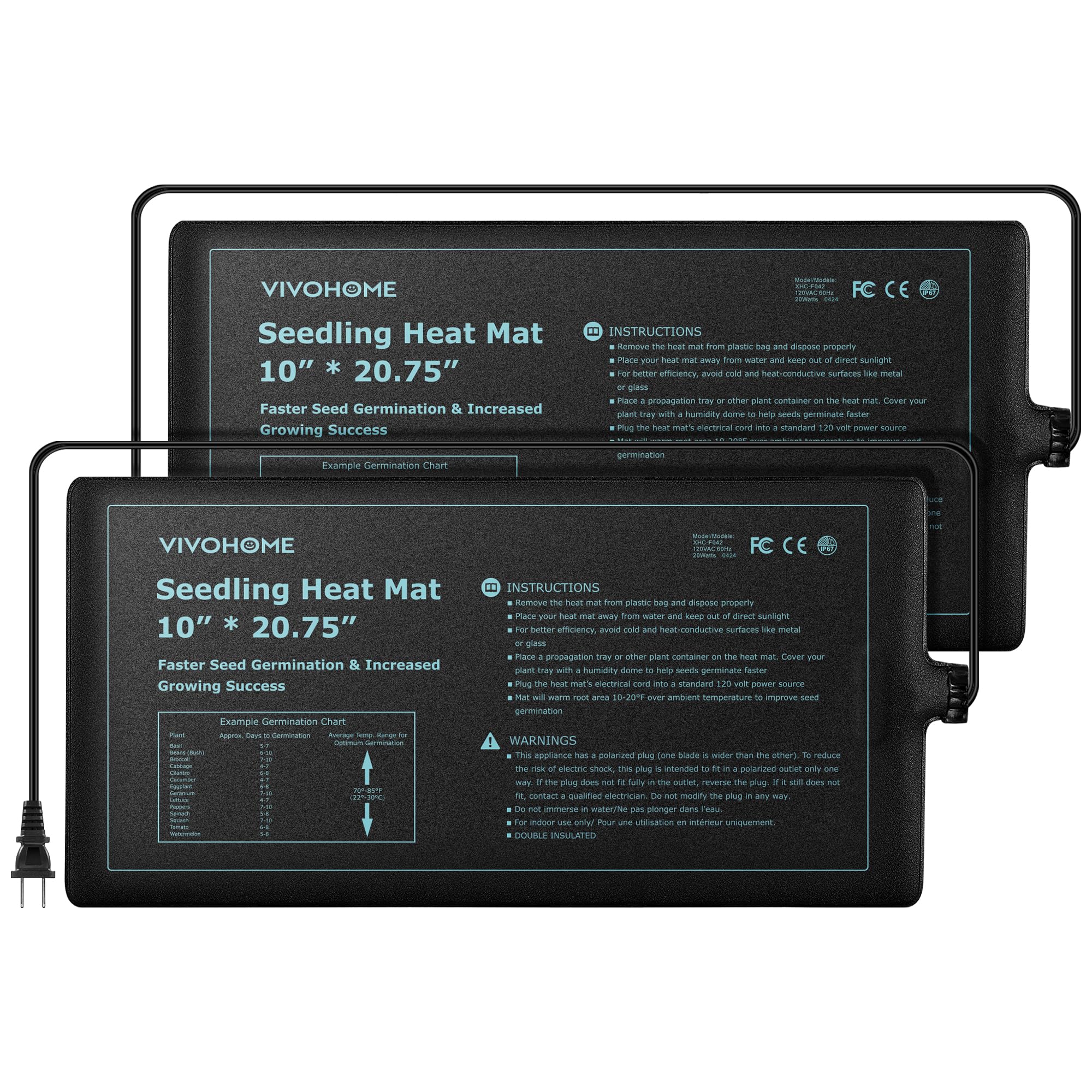 Amazon.com : VIVOHOME 20W Waterproof Seedling Heat Mats for Seed