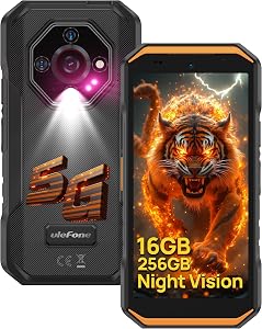 Ulefone Armor X32 Pro 5G Rugged Phone, MTK Dimensity 6300, 16+256GB, 64MP/25MP Night Vision, Android 15, Widevine L1, Dedicated Glare Flashlight, 5G Wifi Hotspot, 5.65” 90Hz, 5500mAh, NFC/GPS - Orange