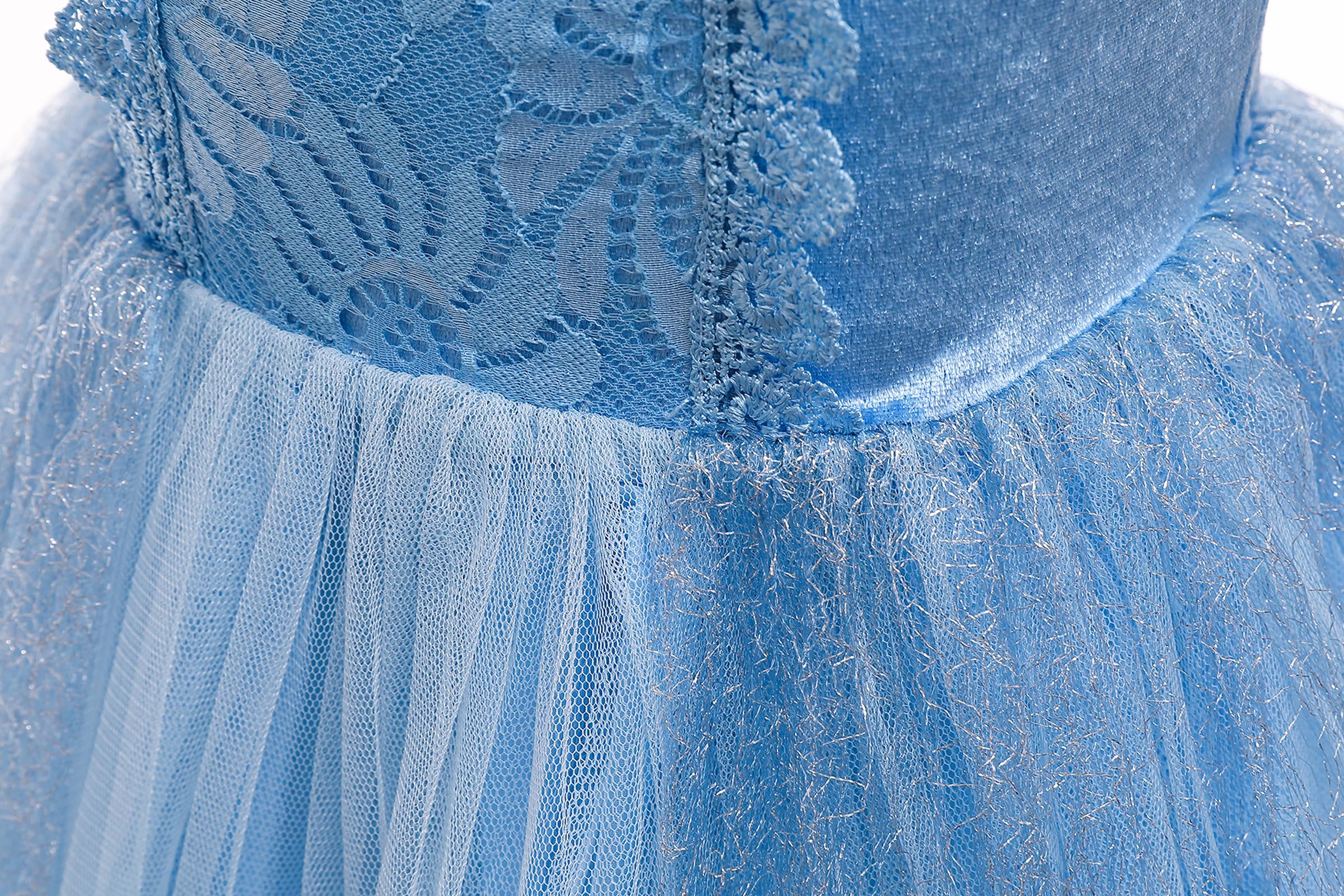 ELSA & ANNA Abito da principessa per bambina - Costume da bambina congelata - Abito da principessa per bambina per feste, compleanni, travestimenti e Halloween - Abito CNDR5
