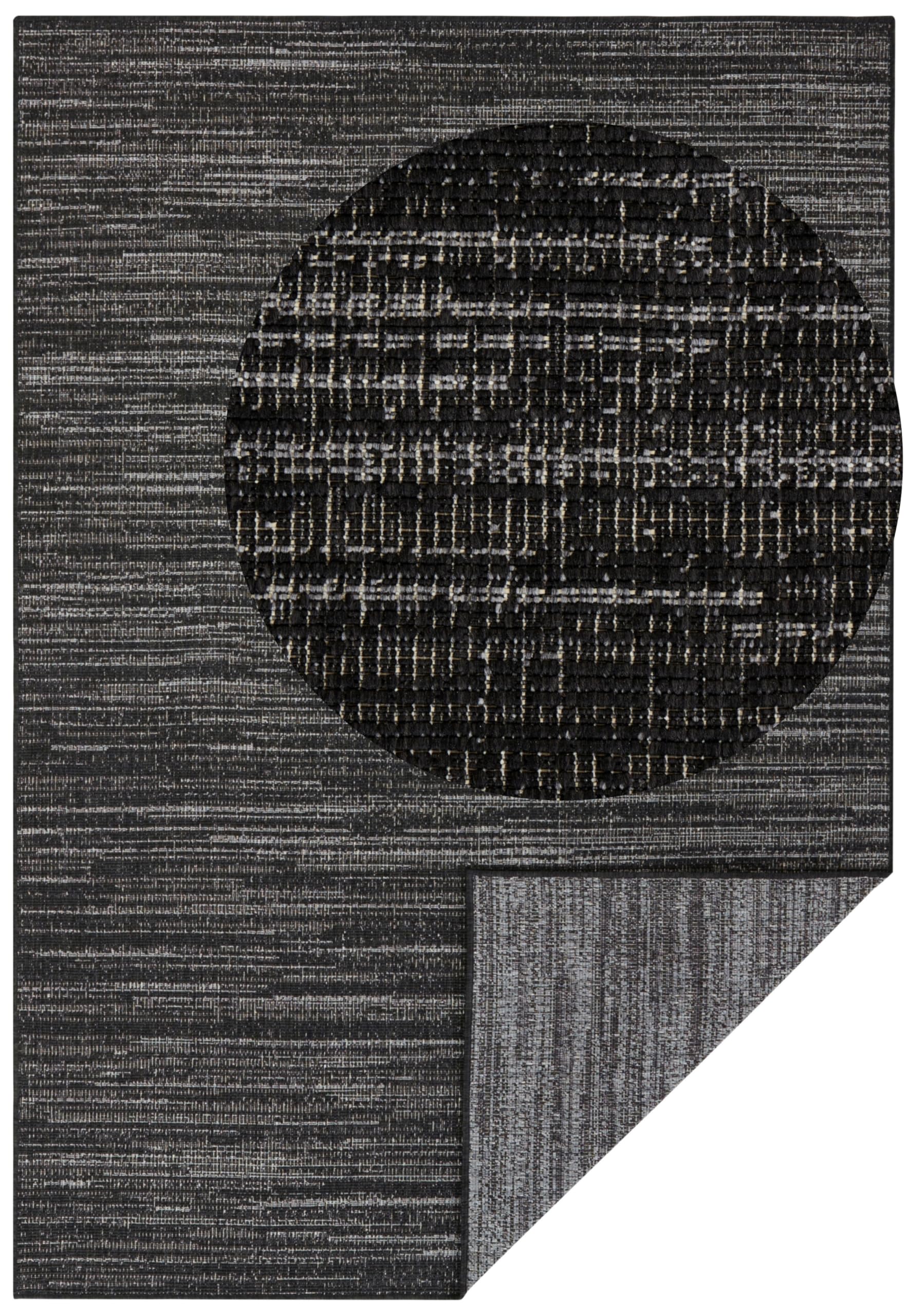 ELLE Decoration Indoor and Outdoor Mèlange Flat Weave Reversible Rug Modern Design Mottled Robust Easy Care Water-Repellent Balcony Patio Garden Living Room Office Bedroom Night Silver - Image 3