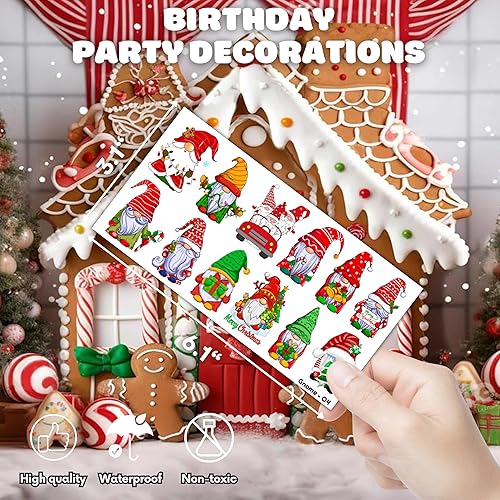 Miniatura 5 de 96 piezas de lindos gnomos de jardín de Pascua, tatuajes temporales temáticos de fiesta de cumpleaños, suministros de decoración, calcomanías de