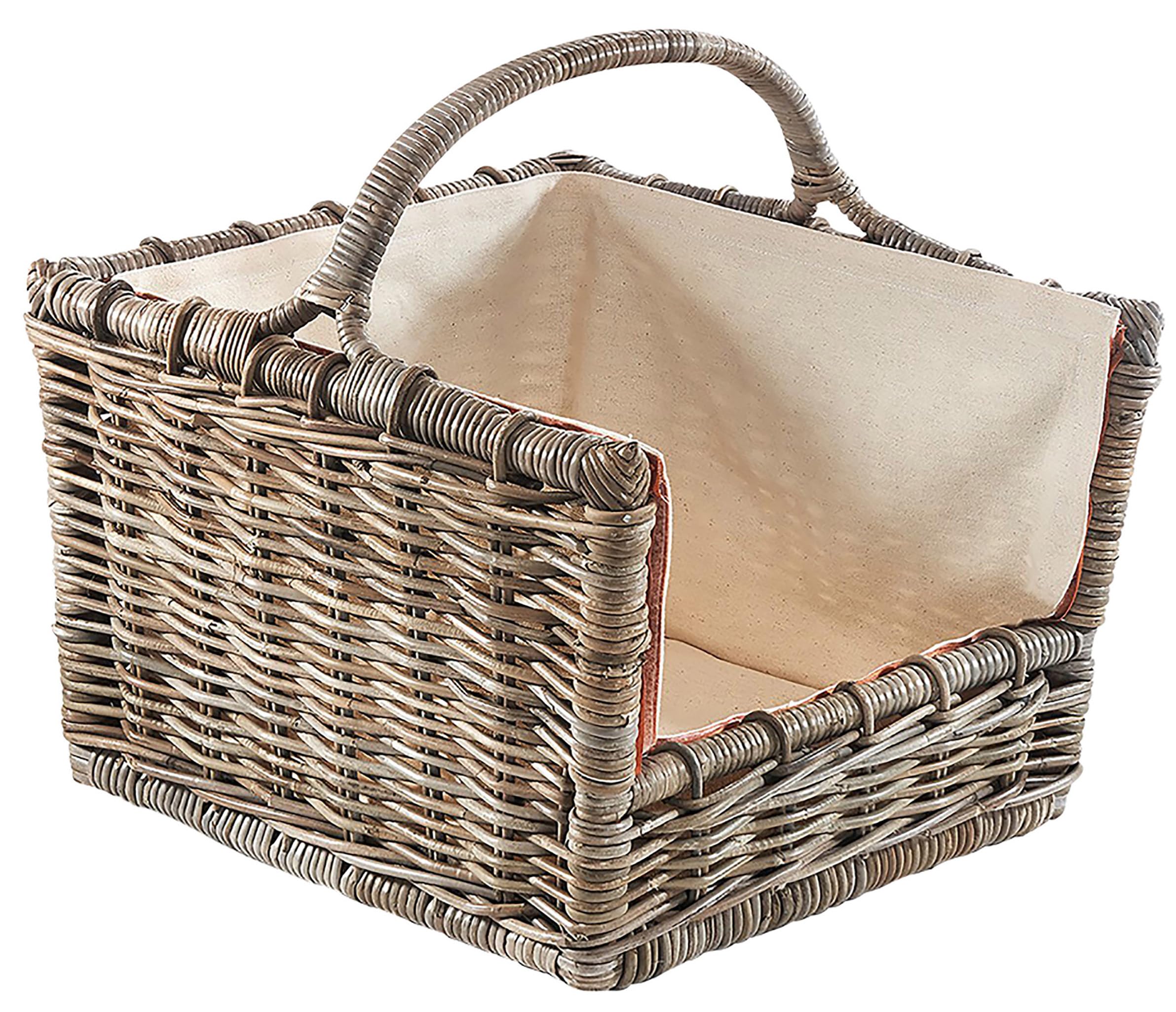 Kobolo Kaminholzkorb Holztragekorb Holzkorb 50x46x47 cm Grau