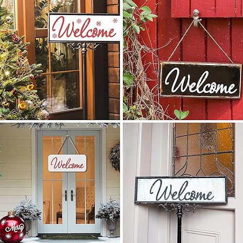 Miniatura 8 de Plantillas de bienvenida de 4 piezas, plantillas de bienvenida, plantillas de bienvenida de plástico reutilizables, juego de plantillas para pintar