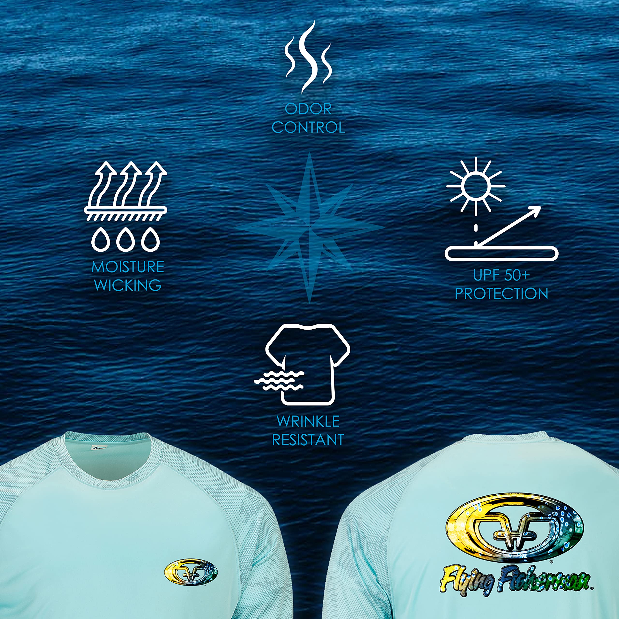 Flying Fisherman Mahi Skin Camiseta de manga larga para pesca y deportes al aire libre, protección solar UPF 50+, grande