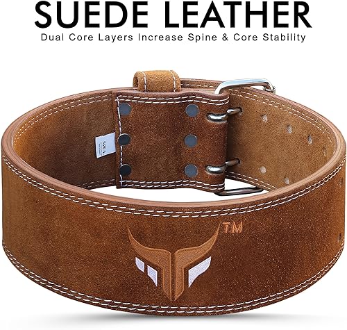 Miniatura 5 de Mytra Fusion Weight Lifting Belt Double Prong Buckle Power Lifting Belt Leather Weightlifting Belt for Training Gym Workout