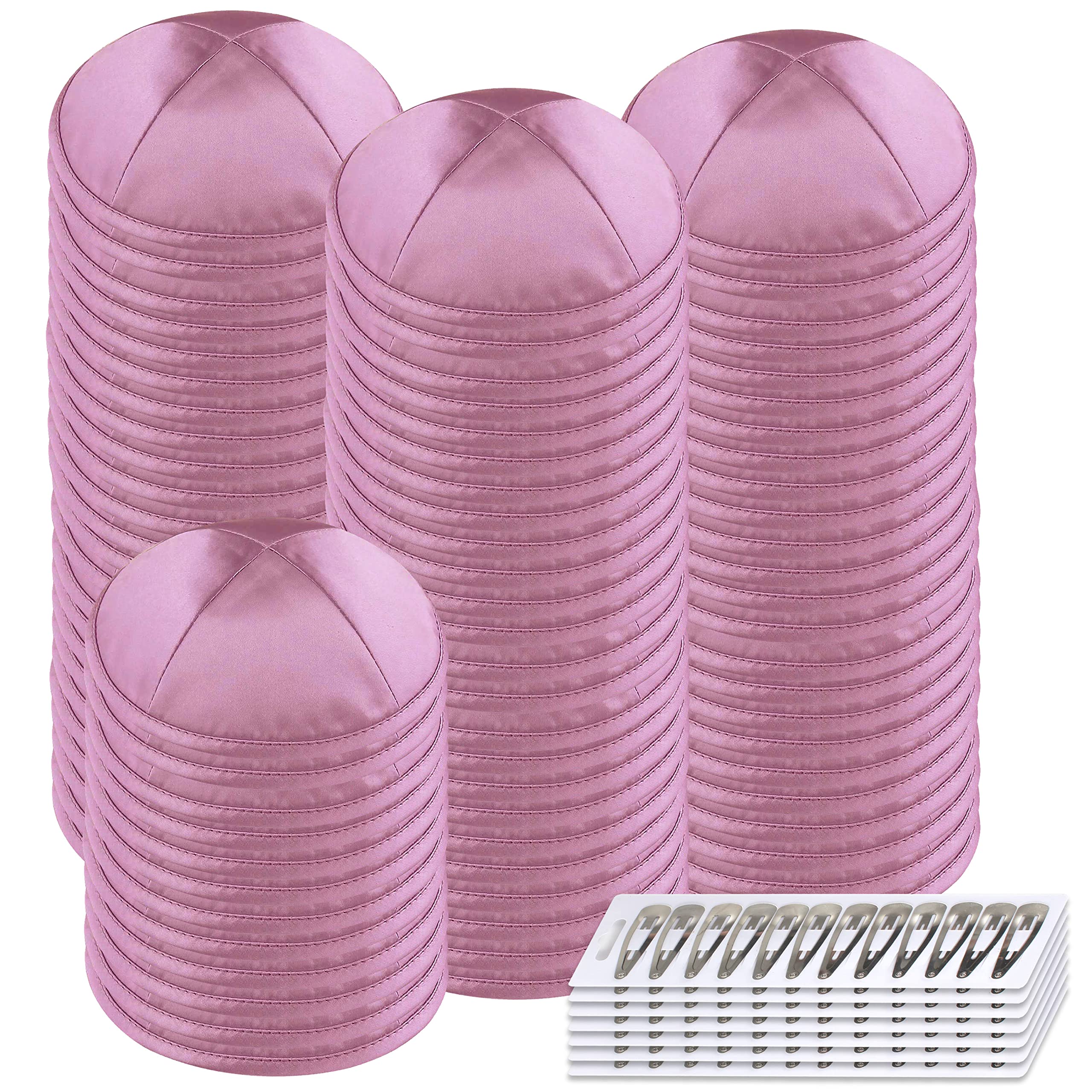 Zion Judaica Deluxe Satin Kippah Yarmulkes for Kids Teens &amp; Adults Skullcaps 6.25" Multi-Color Options 4 Panel Design