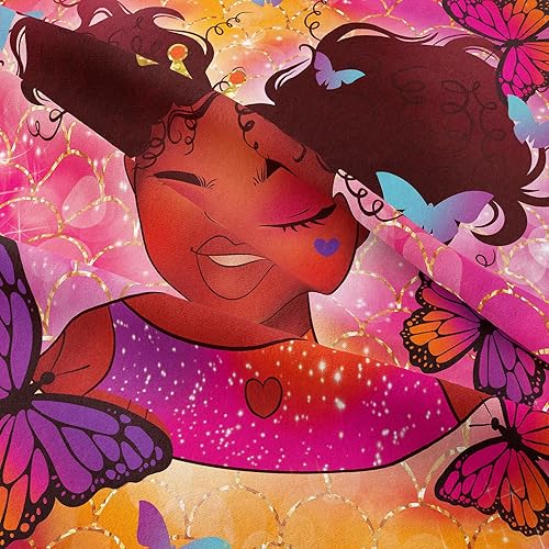 Miniatura 6 de Tailor Shop Juego de edredón Kawaii afroamericano para niñas negras, juegos de ropa de cama rosa y rojo para niñas y niños, lindo juego de ropa de