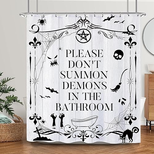 Miniatura 13 de Cortina de ducha divertida de Laifzere con diseño de rana, 152,4 x 182,88 cm, para baño, resistente al agua, de poliéster, sin forro, con ojales en