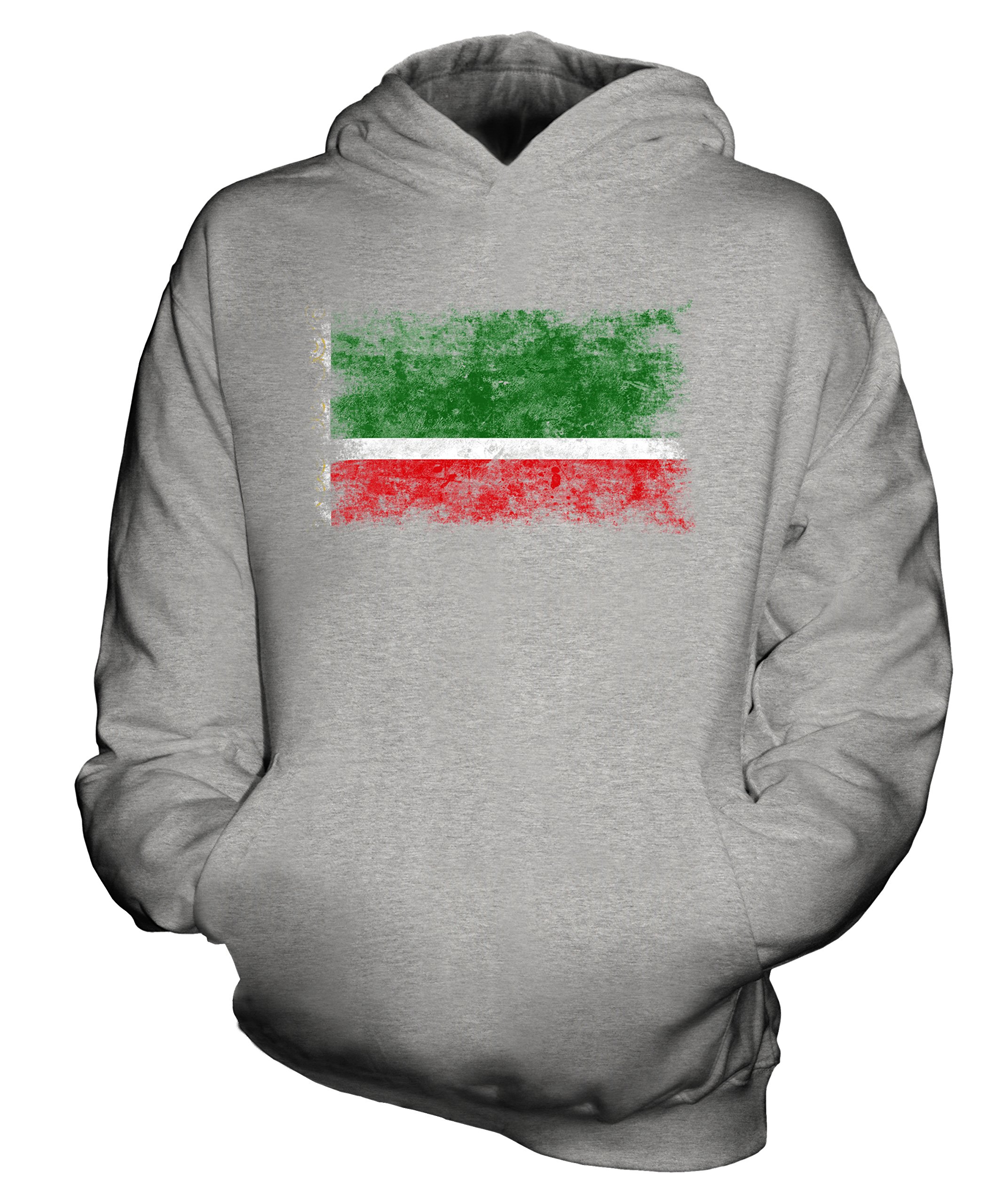 Sweat à capuche drapeau Tchétchénie effet délavé vintage
