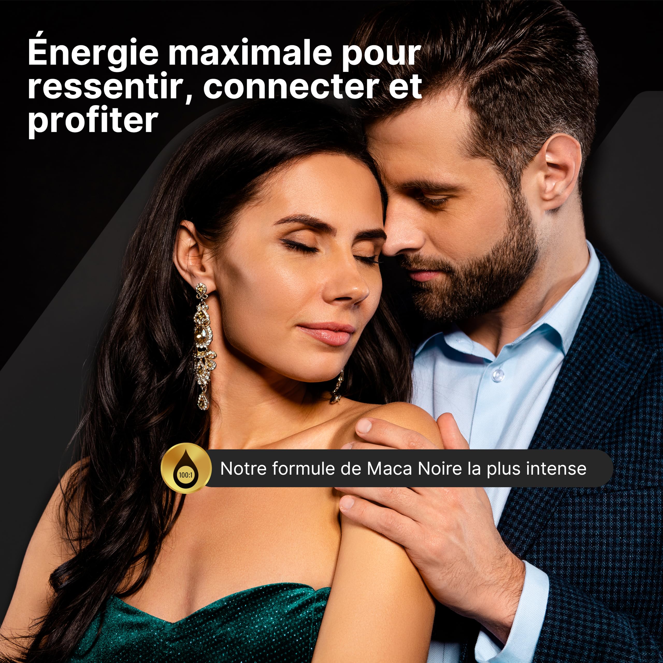 Maca Noire Ultra 50.000 mg – Ultra Concentré 100:1 avec Zinc, Vitamine B6 & Calcium – 120 Gélules Véganes pour Énergie Nocturne, Vitalité Masculine & Testostérone Naturelle – Produit Européen – Nyvos