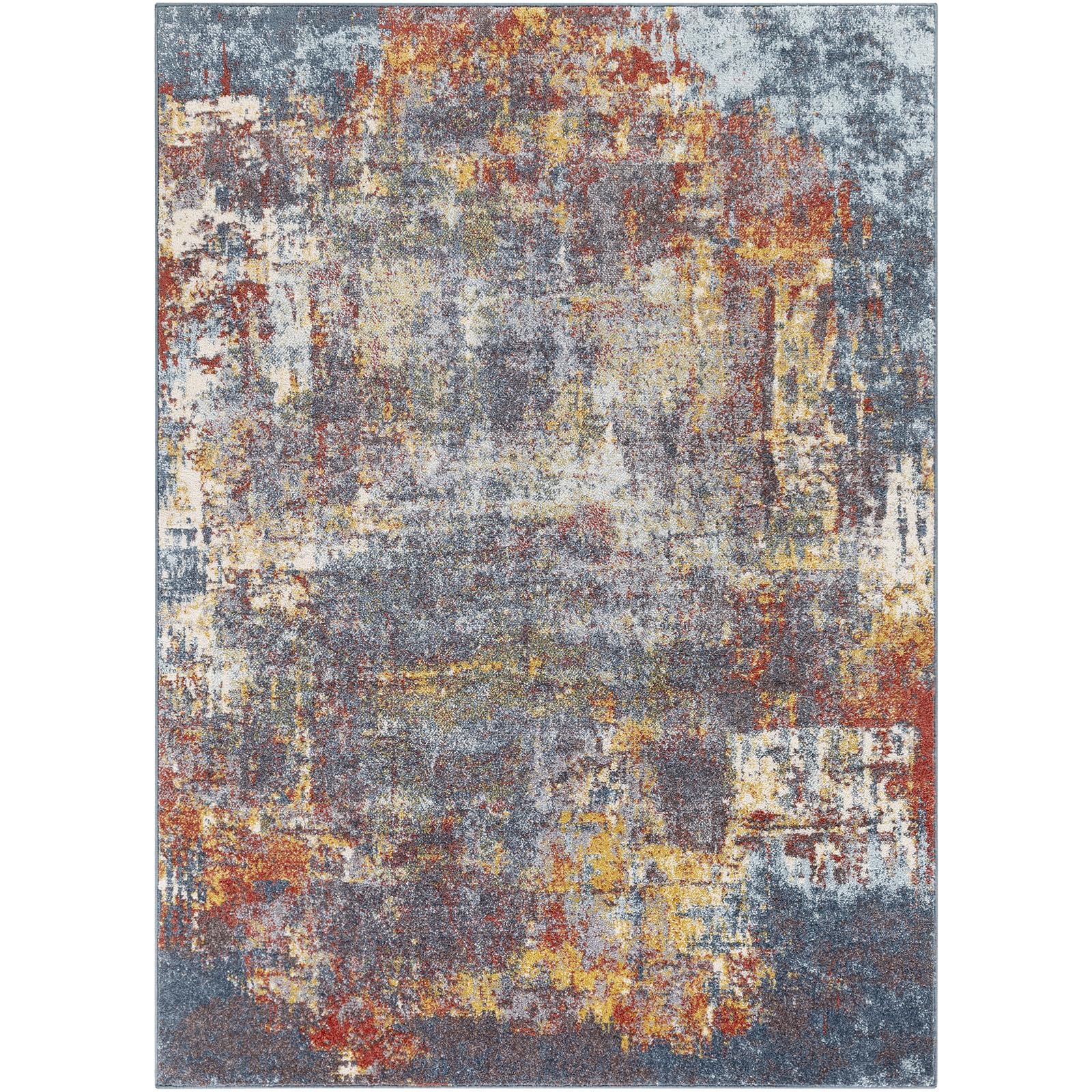Livabliss Noa Miami Tapis 120x170 cm – Rouille, Poil Ras, Effet marbre
