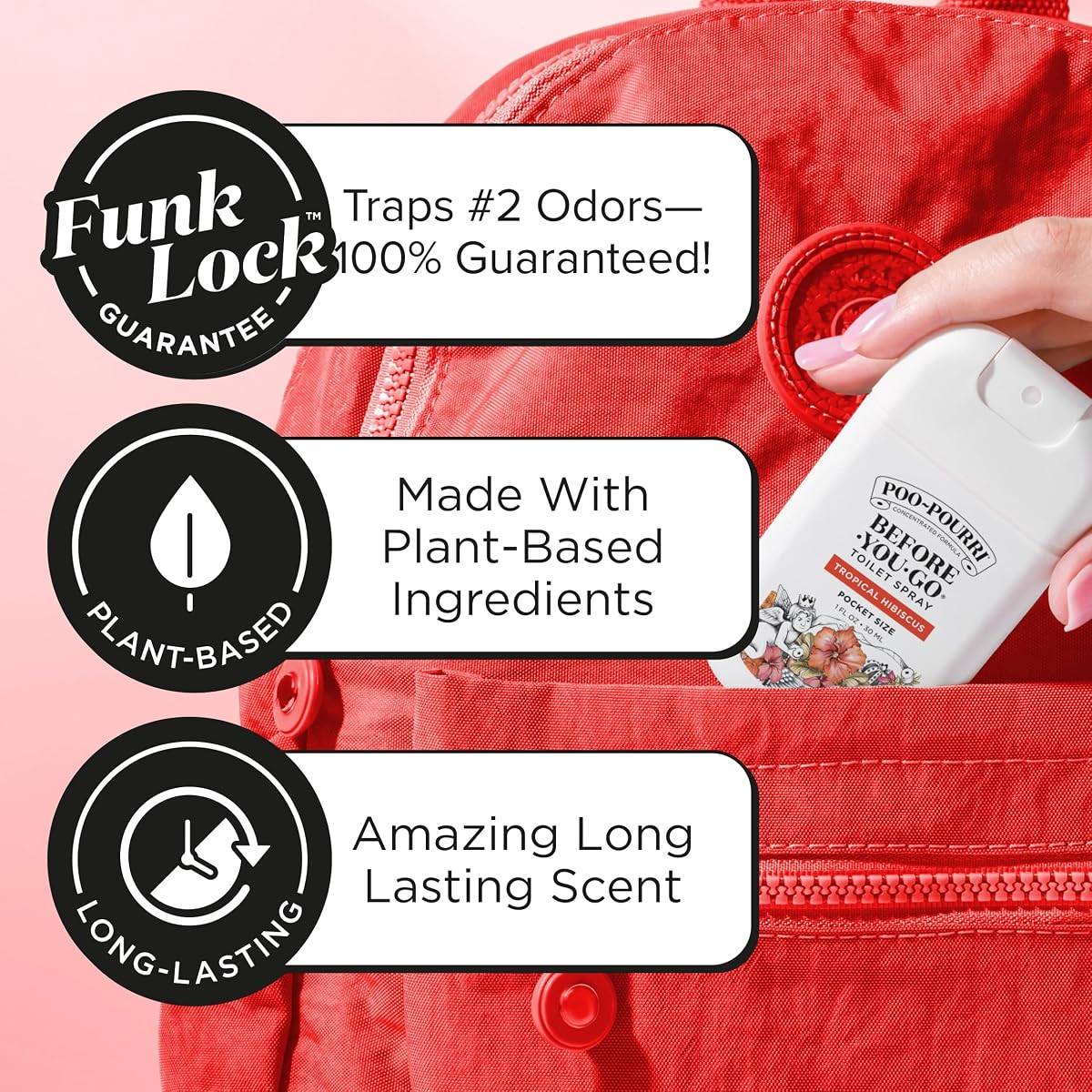 Poo-Pourri Before-You-Go Pocket Toilet Spray, Travel Essentials, 1 Fl Oz, Spring Variety 3 Pack, Each Up to 50 Uses, On-The-Go Bathroom Odor Deodorizer with Essential Oils, TSA Approved Size, 3 Scents image 1