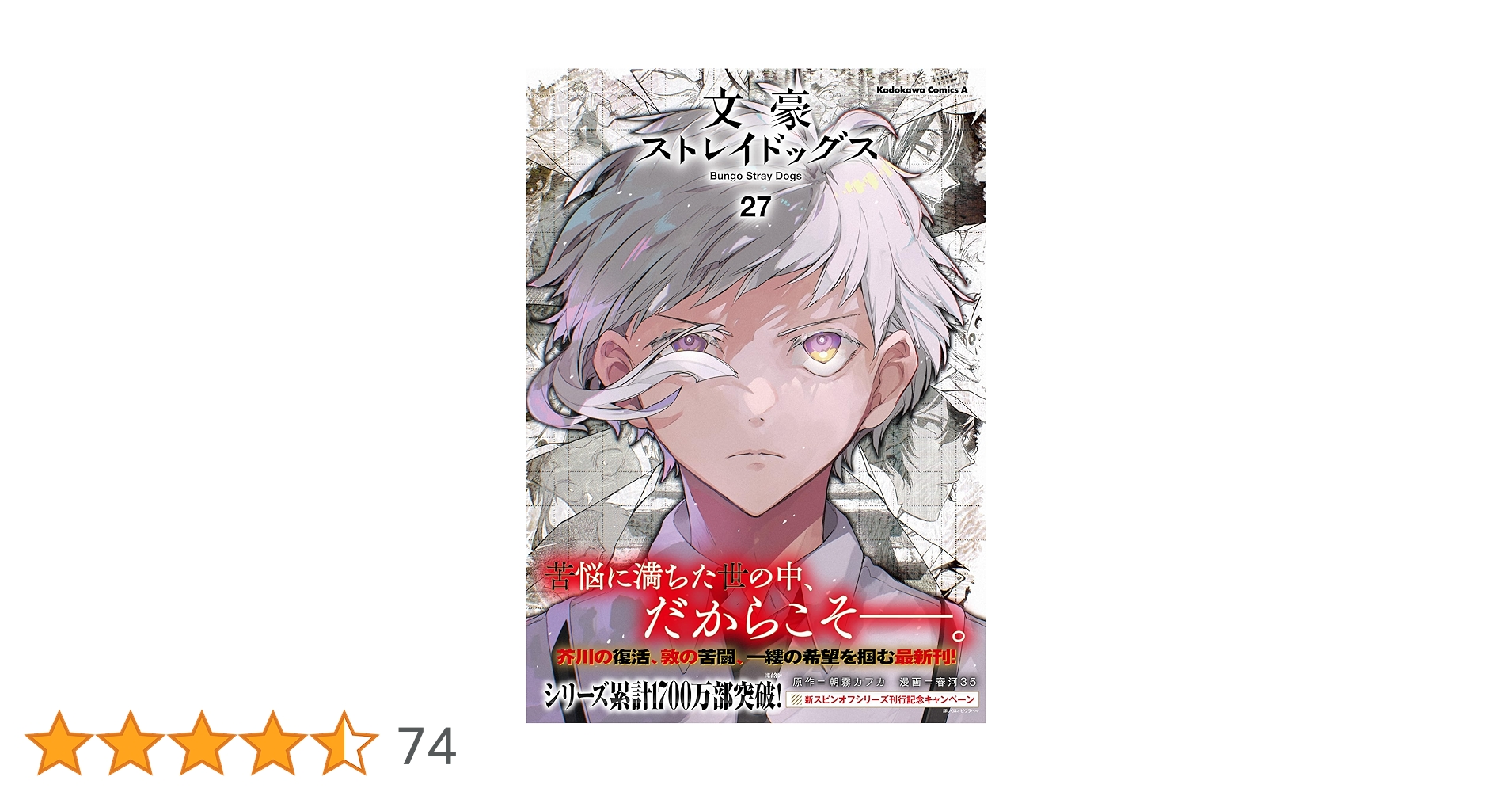 【全27冊】文豪ストレイドッグス 漫画＋小説 文豪ストレイドッグス 27 - メルカリ