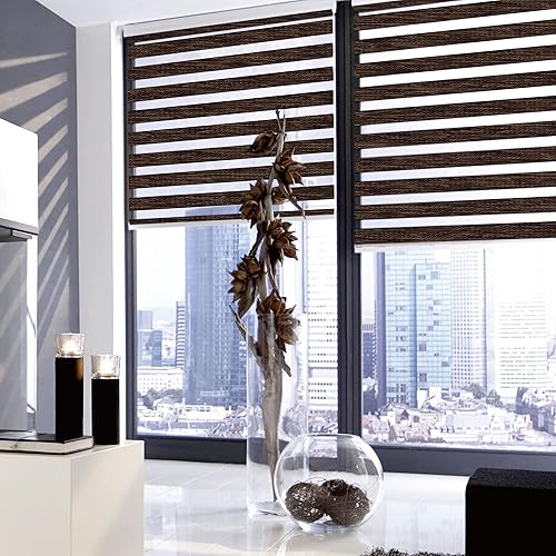 Miniatura 1 de Persianas enrollables motorizadas con control remoto (persianas de ventana) con batería recargable incorporada. Smart Home compatible con la